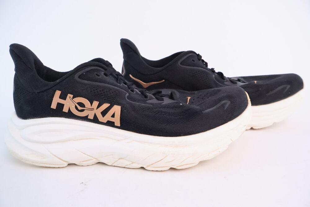 Hoka One One Clifton 10 Black Rose Gold Women's 11B 1162031 BRGL Excellent #159